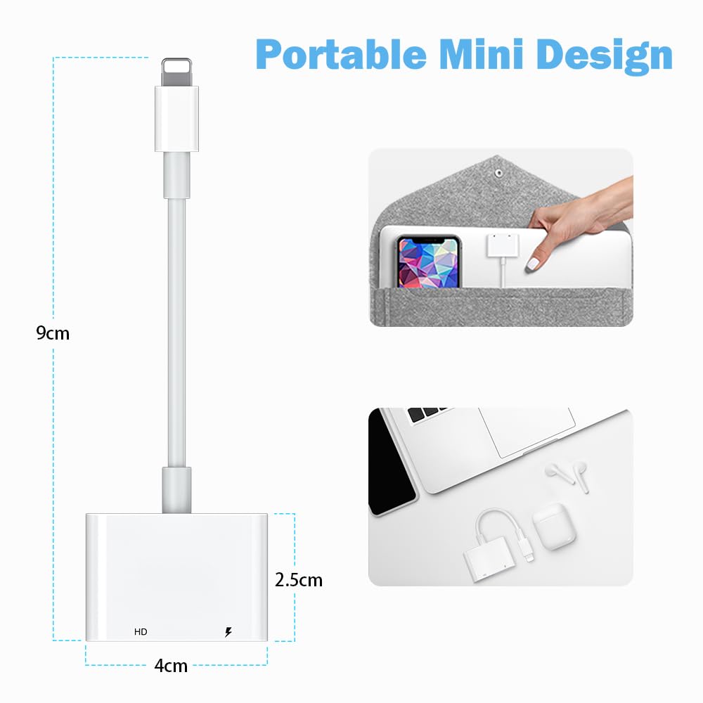 Apple MFi Certified] Lightning to HDMI Adapter for Apple, Digital